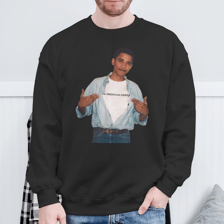 Barack Obama Retro Collegeintage Young Obama Sweatshirt Geschenke für alte Männer