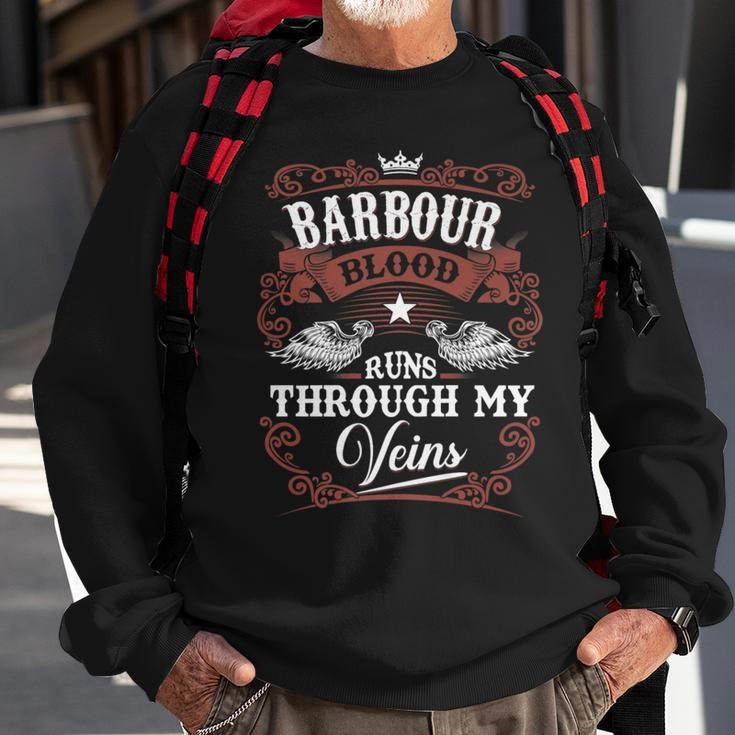 Barbour Blood Runs Through My Veins Vintage Family Name Sweatshirt Gifts for Old Men