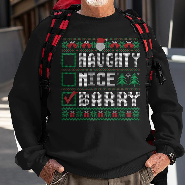 Barry Family Name Xmas Naughty Nice Barry Christmas List Sweatshirt Gifts for Old Men