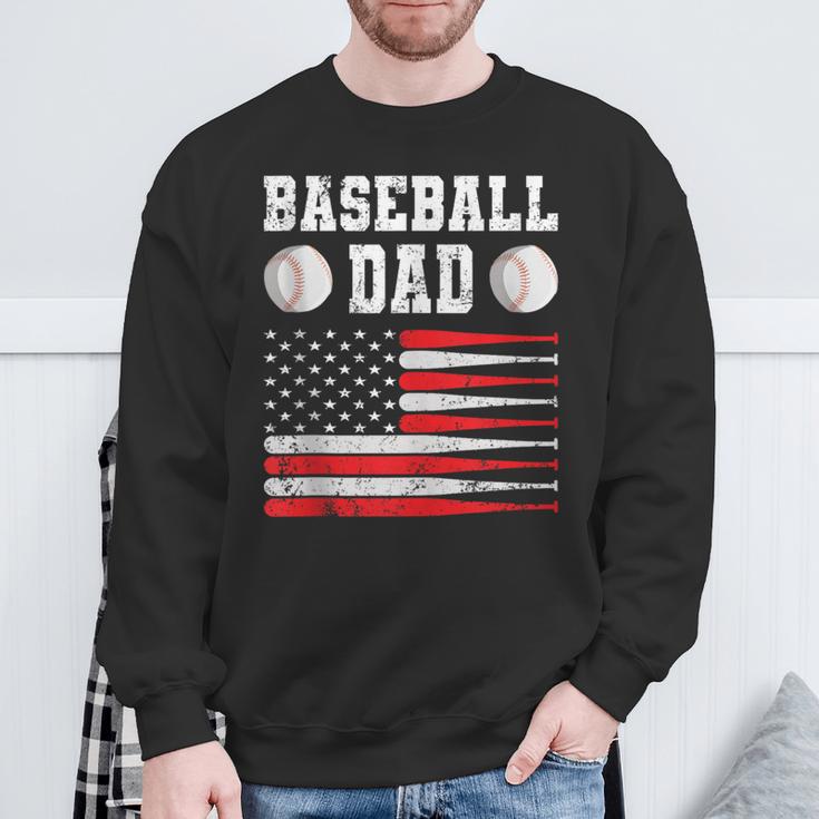 Baseball Schlagbohrer Ausrüstung Papa Usa Flagge Softball Sweatshirt Geschenke für alte Männer