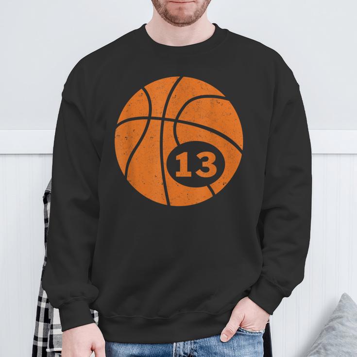 Basketball Player Jersey Number 13 Thirn Graphic Sweatshirt Gifts for Old Men