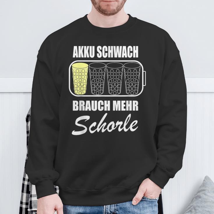 Battery Weak Brauch Mehr Schorle Dubbeglas Pfalz Weinfest Sweatshirt Geschenke für alte Männer