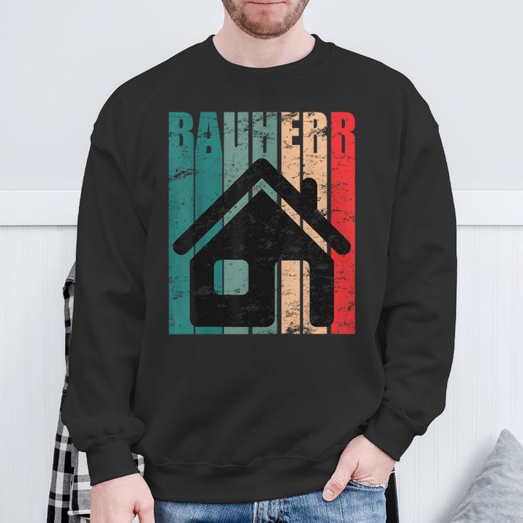 Bauherr Hausbau Eigenheim Vintage Slogan Immobilie Sweatshirt Geschenke für alte Männer