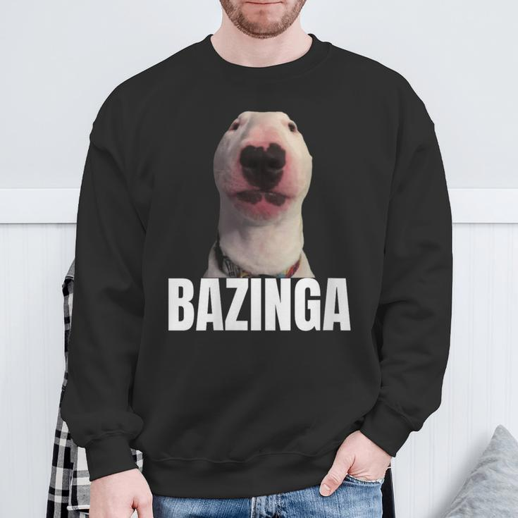 Bazinga Cringe Meme Dog Genz Trendy Nager Slang Sweatshirt Gifts for Old Men