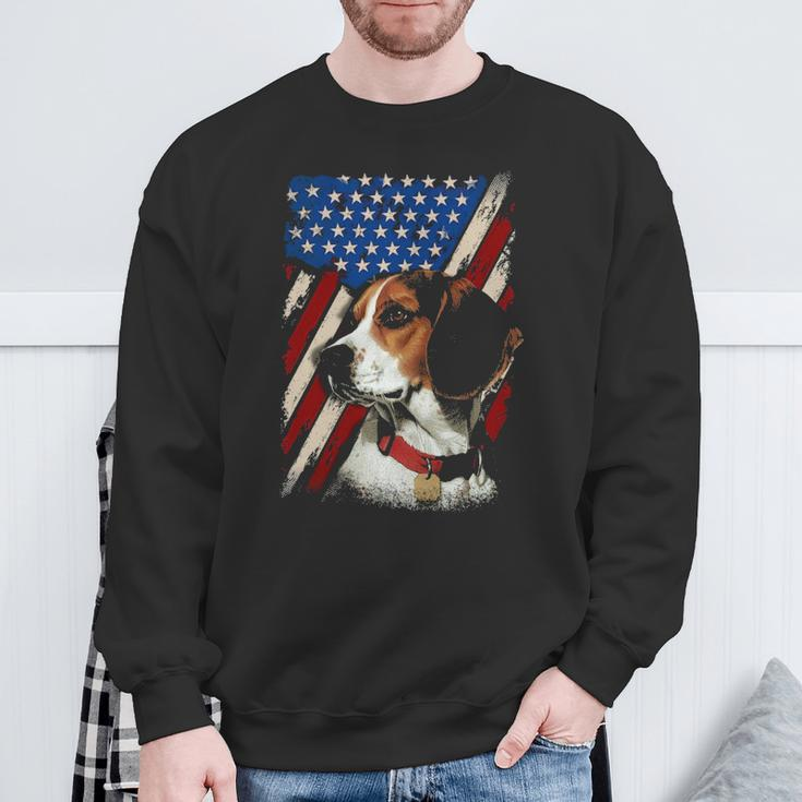 Beagle American Flag Bandana Patriotic 4Th Of July Sweatshirt Gifts for Old Men