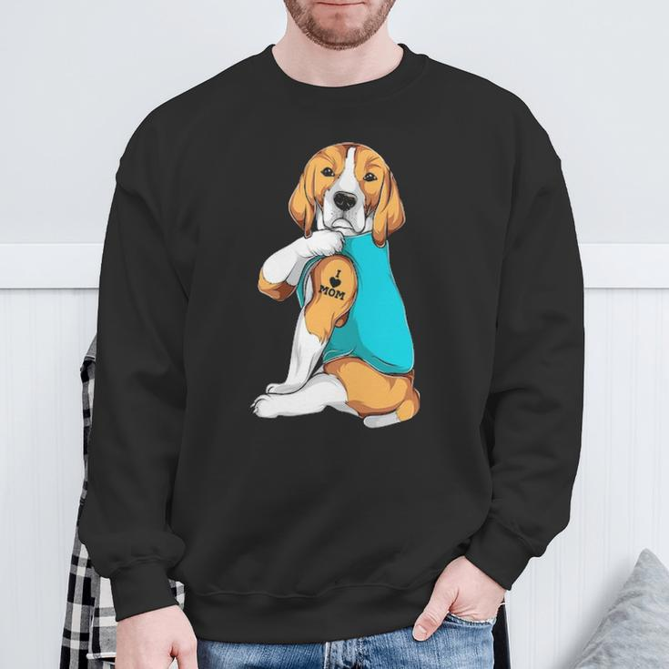 Beagle I Love Mom Apparel Dog Mom Womens Sweatshirt Gifts for Old Men