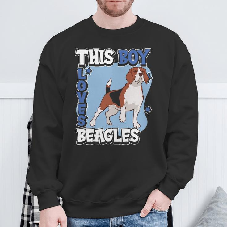 Beagle Quote Dog Owner This Boy Loves Beagles Sweatshirt Gifts for Old Men