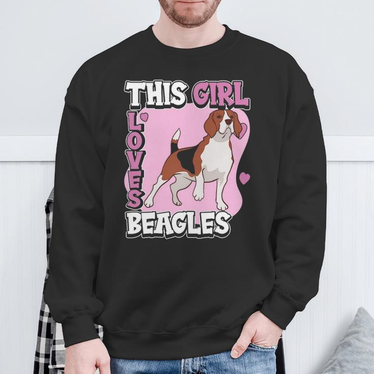 Beagle Quote This Girl Loves Beagles Sweatshirt Gifts for Old Men