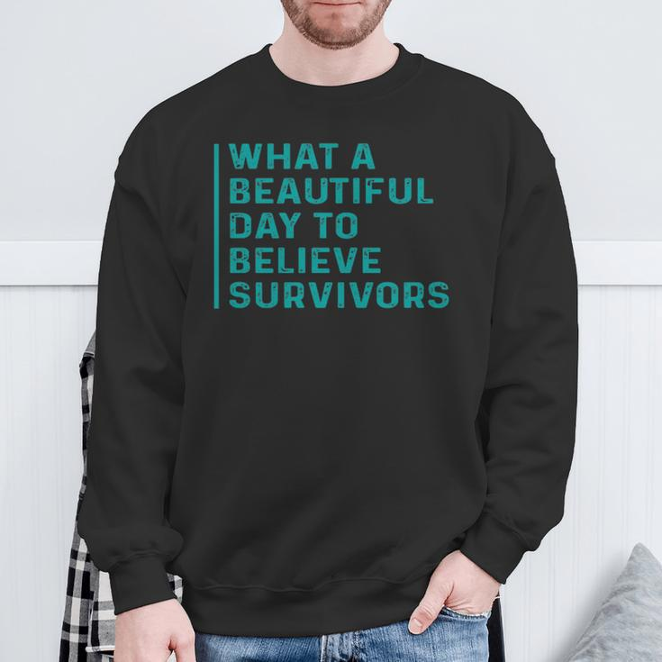 What A Beautiful Day To Believe Sexual Assault Awareness Sweatshirt Gifts for Old Men
