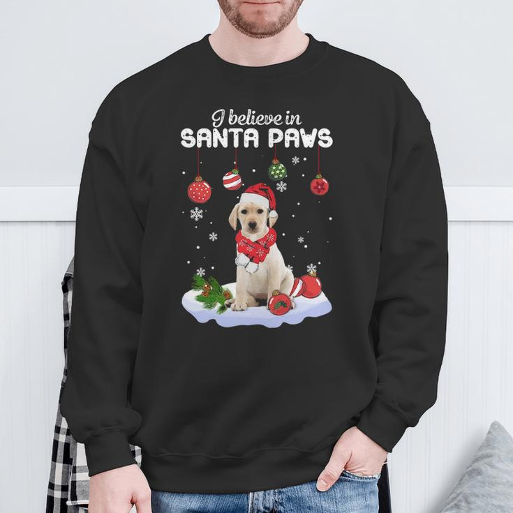 I Believe In Santa Paws Yellow Labrador Sweatshirt Gifts for Old Men