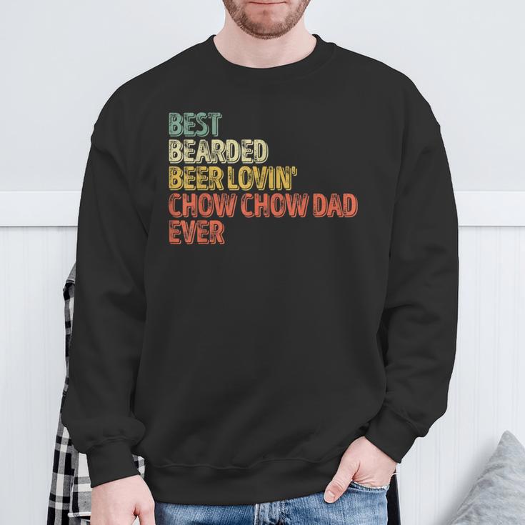 Best Bearded Beer Lovin Chow Chow Dad Pet Lover Owner Sweatshirt Gifts for Old Men