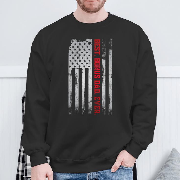 Best Bonus Dad Ever Amerikanische Usa-Flaggeatertagsgeschenk Papa Sweatshirt Geschenke für alte Männer