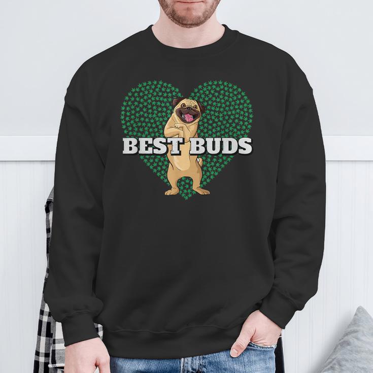 Best Buds Pug Dad Sweatshirt Gifts for Old Men