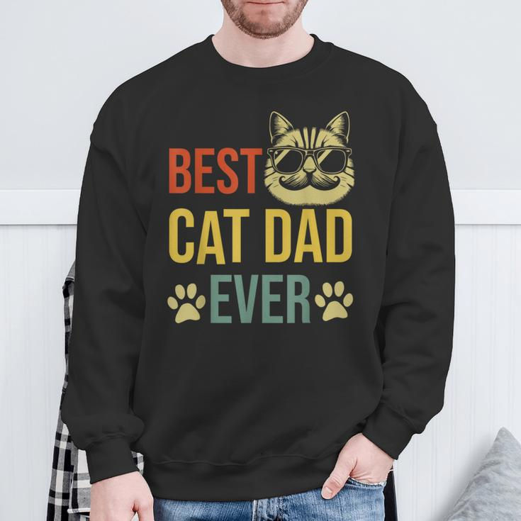 Best Cat Dad Ever Vintage Cat Daddy Fathers Day 2024 Sweatshirt Gifts for Old Men