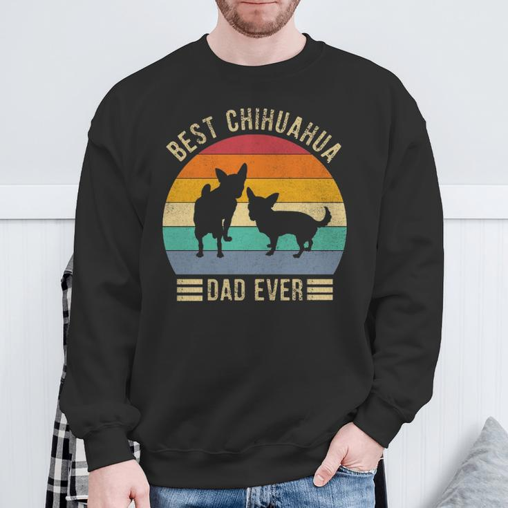 Best Chihuahua Dad Ever Retro Vintage Dog Lover Sweatshirt Gifts for Old Men