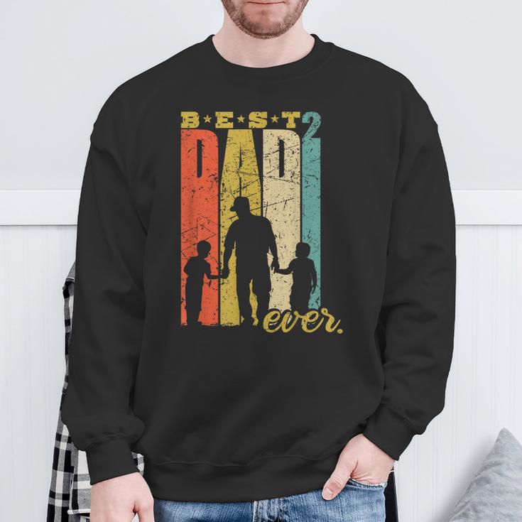 Best Dad Ever Papa 2 Söhne Double Dad Sweatshirt Geschenke für alte Männer