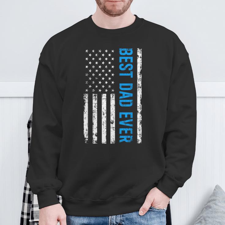 Best Dad Ever With Us Flag American Fathers Day Sweatshirt Gifts for Old Men