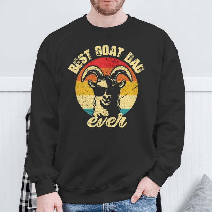 Best Goat Dad Ever Face Retro Vintage Sunset Sweatshirt Gifts for Old Men