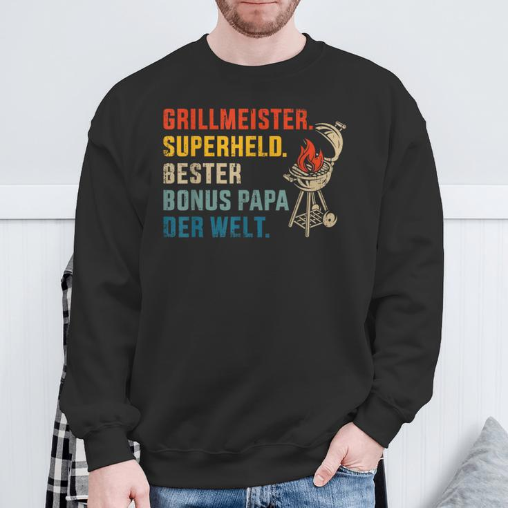 Bester Bonus Papa Superheld Grillmeister Zumatertag Sweatshirt Geschenke für alte Männer