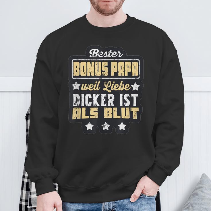 Bester Bonus Papa Weil Liebe Dickist Als Blut Sweatshirt Geschenke für alte Männer