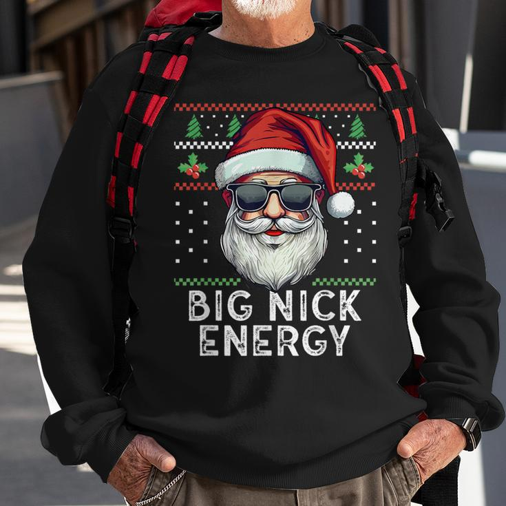 Big Nick Energy Santa With Sunglasses Ugly Xmas Sweatshirt Gifts for Old Men