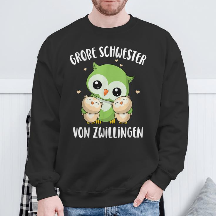 Big Schwester Von Zwillingen German Language Sweatshirt Geschenke für alte Männer
