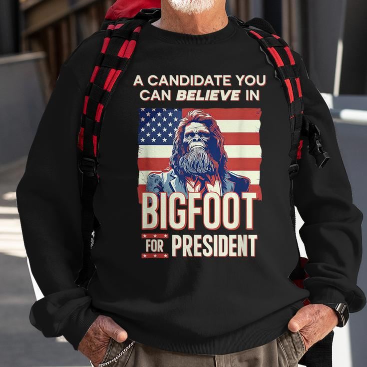 Bigfoot For President Believe Vote Elect Sasquatch Candidate Sweatshirt Gifts for Old Men