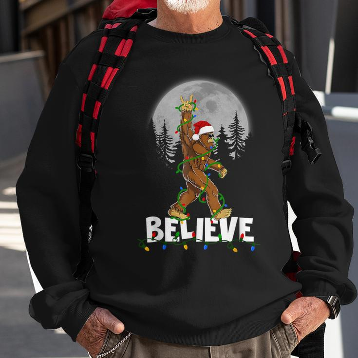 Bigfoot Rock Roll Sasquatch Christmas Believe Sweatshirt Gifts for Old Men