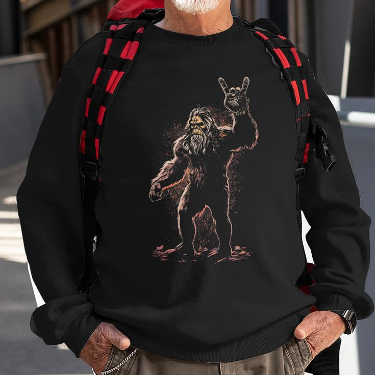 Bigfoot Rock On Sasquatch Rock & Roll Party Sweatshirt Gifts for Old Men