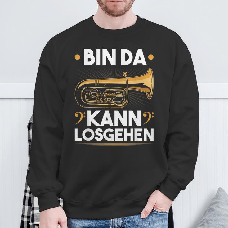 Bin Da Kann Losgehen Blow Music Bass Tubist B Tuba S Sweatshirt Geschenke für alte Männer