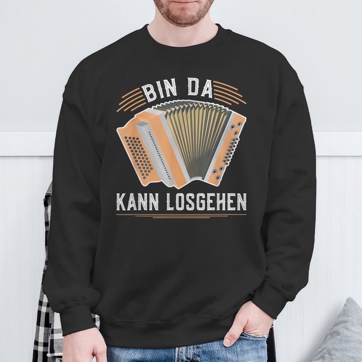 Bin Da Kann Losgehen Steirian Harmonica Squeeze Sweatshirt Geschenke für alte Männer