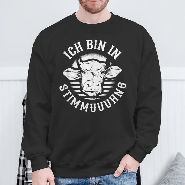 'Bin In Stimmuuhng' Cows Cattle Farmer Milk Farm Farmer' Sweatshirt Geschenke für alte Männer