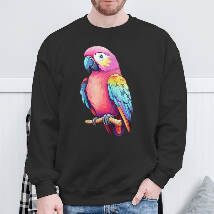 Bird Colourful Parrot Blue Sweatshirt Geschenke für alte Männer
