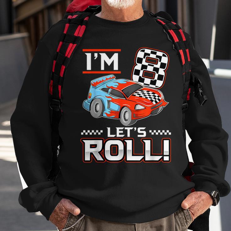 Birthday Boy 8 Eight Race Car 8Th Birthday Racing Car Driver Sweatshirt Gifts for Old Men