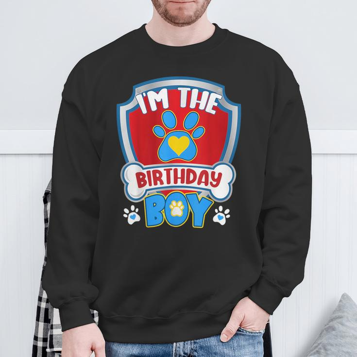 Im The Birthday Boy Dog Paw Family Matching Sweatshirt Gifts for Old Men