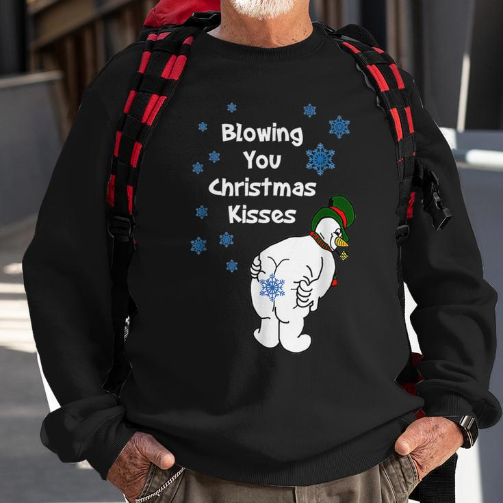 Blowing You Christmas Kisses Christmas Snowman Xmax Sweatshirt Gifts for Old Men