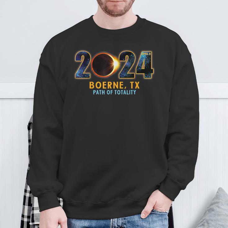 Boerne Texas Total Eclipse Solar 2024 Sweatshirt Gifts for Old Men