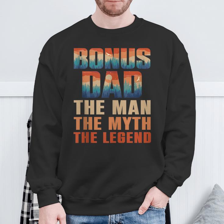 Bonus Papa Der Mann Der Mythos Die Legende Männer Sonnenuntergang Stepdad Sweatshirt Geschenke für alte Männer