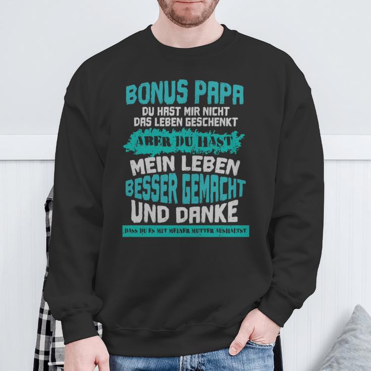 Bonus Papa Stiefvater Sprüche Geschenk For Dads And Dad Sweatshirt Geschenke für alte Männer