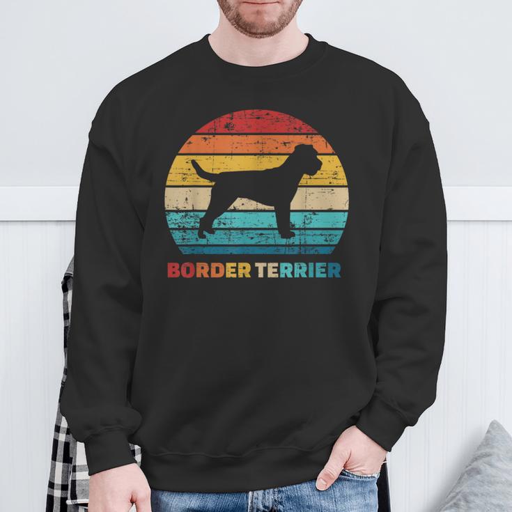 Border Terrier Vintage Retro Sweatshirt Gifts for Old Men