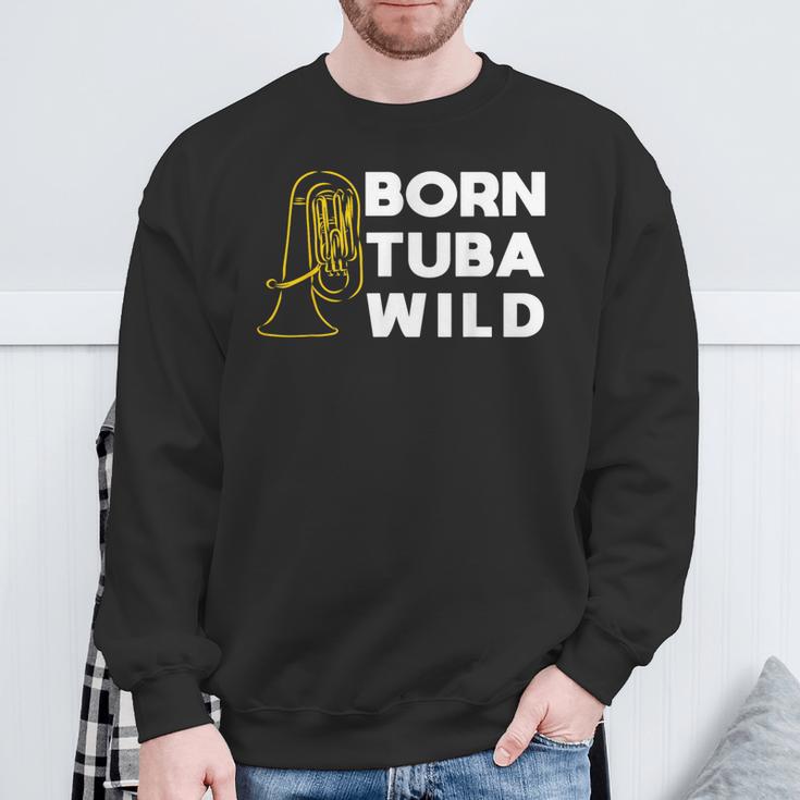 Born Tuba Wild Lustiges Bass Sweatshirt Geschenke für alte Männer