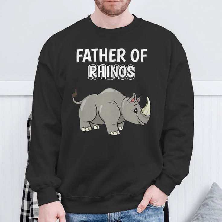 Boys Rhinoceros Dad Father's Day Father Of Rhinos Sweatshirt Gifts for Old Men