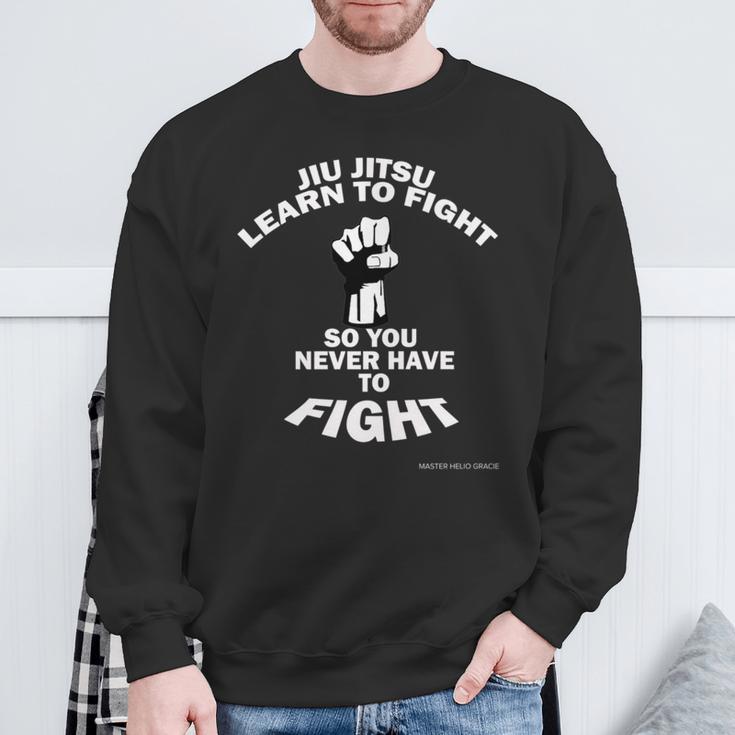 Brazilian Jiu Jitsu Helio Gracie Learn To Fight Sweatshirt Gifts for Old Men