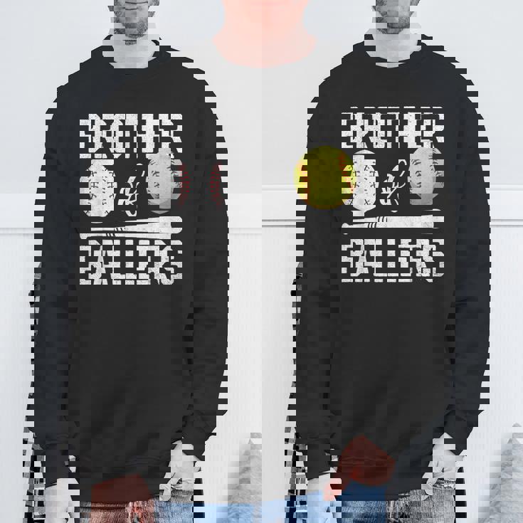 Brother Of Ballers Baseball Softball Father's Day Sweatshirt Gifts for Old Men