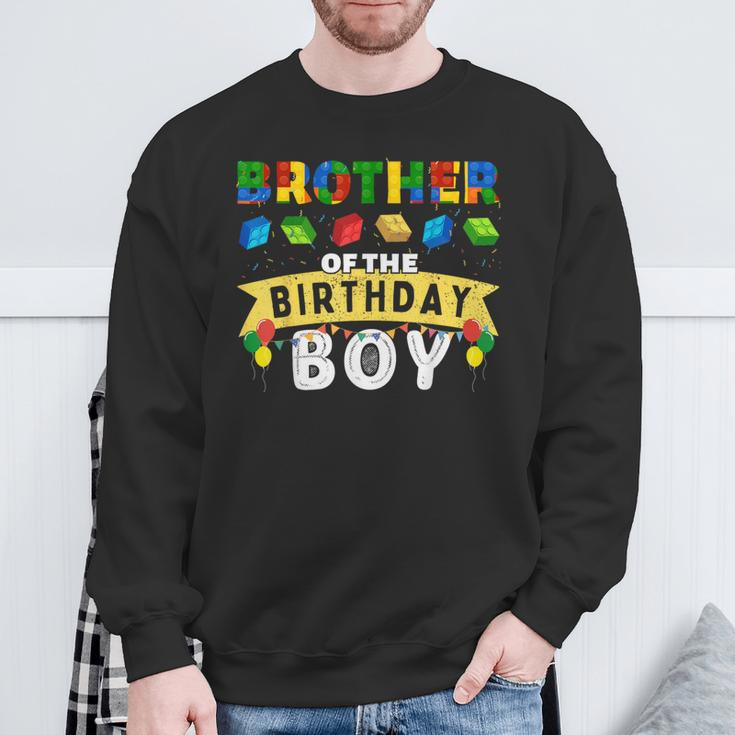 Brother Of The Birthday Boy Building Blocks Master Builder Sweatshirt Gifts for Old Men