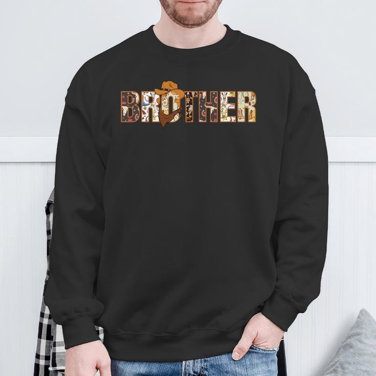 Brother Of The Birthday Boy Western Rodeo Family Matching Sweatshirt Gifts for Old Men