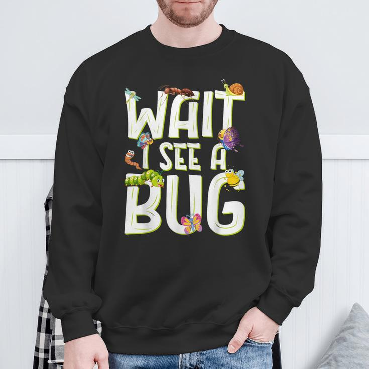 Bug Lover Insect Science Wait I See A Bug Sweatshirt Gifts for Old Men