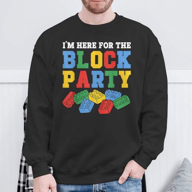 Building Brick I'm Here For The Block Party Master Builder Sweatshirt Gifts for Old Men