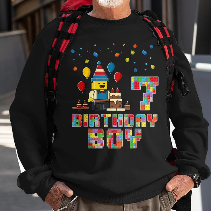 Building Bricks 7Th Birthday Boy Master Builder 7 Years Old Sweatshirt Gifts for Old Men
