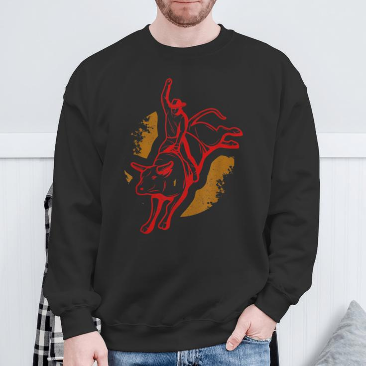 Bull Riding Rodeo Country Ranch Cowboy Bull Rider Sweatshirt Gifts for Old Men